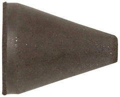 Cratex - 1" Max Diam x 2" Long, Taper, Rubberized Point - Coarse Grade, Silicon Carbide, 1/4" Arbor Hole, Unmounted - Caliber Tooling