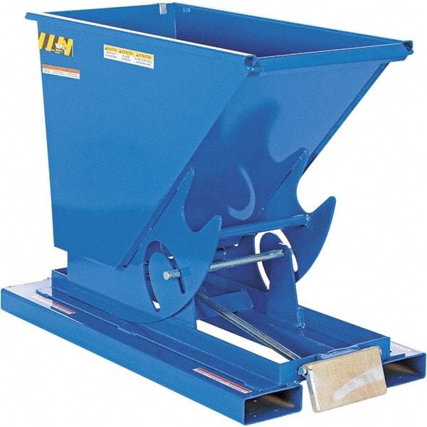 Vestil - 6,000 Lb Load Capacity, 1/3 Cu Yd, Steel Self-Dumping Hopper - 26" Wide x 51-7/8" Long x 38-1/16" High, Powder Coat Blue - Caliber Tooling