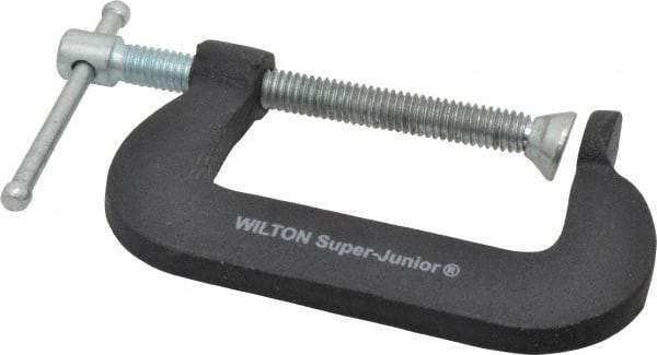 Wilton - Light-Duty 2" Max Opening, 1-1/4" Throat Depth, Forged Steel Standard C-Clamp - 875 Lb Capacity, 0" Min Opening, Standard Throat Depth, Steel Screw - Caliber Tooling