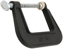 Wilton - Light-Duty 1-1/4" Max Opening, 1-1/4" Throat Depth, Ductile Iron Standard C-Clamp - 450 Lb Capacity, 0" Min Opening, Standard Throat Depth, Steel Screw - Caliber Tooling