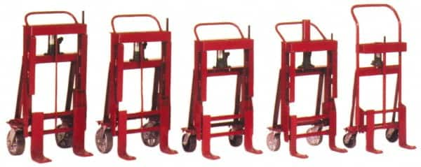 Wesco Industrial Products - 6,000 Lb Capacity, 12" Lift Twin Machinery Movers - 23" Overall Width, 6" Fork Length, 1-1/8" Lowered Height - Caliber Tooling