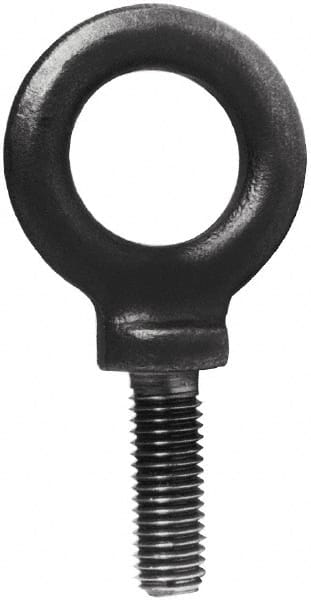 Fixed Lifting Eye Bolt: Without Shoulder, 2,400 lb Capacity, 1/2-13 Thread, Grade 1030 Steel Fully Threaded, 1-1/2″ Shank, 1-1/2″ Thread Length