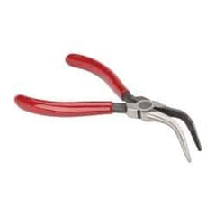 Proto - 6-5/16" OAL, 1-5/8" Jaw Length x 3/4" Jaw Width, Long Nose Bent Nose Pliers - Serrated Jaw, Chain Nose Head, Plastisol Handles - Caliber Tooling