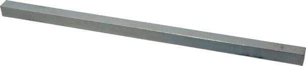 Made in USA - 12" Long x 1/2" High x 1/2" Wide, Zinc-Plated Undersized Key Stock - C1018 Steel - Caliber Tooling