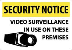 NMC - "Security Notice - Video Surveillance in Use on These Premises", 14" Long x 20" Wide, Rigid Plastic Safety Sign - Rectangle, 0.05" Thick, Use for Security & Admittance - Caliber Tooling