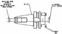 Parlec - CAT50 Taper Shank 2-1/2" Pilot Diam Shell Mill Holder - 6" Flange to Nose End Projection, 4.88" Nose Diam, 1-14 Lock Screw, Through-Spindle Coolant - Exact Industrial Supply