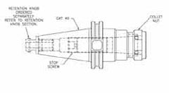 Parlec - 31/64" to 1-1/2" Capacity, 7-1/2" Projection, CAT50 Taper Shank, TG/PG 150 Collet Chuck - 11.5" OAL - Exact Industrial Supply