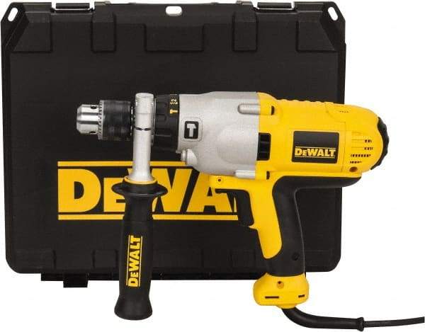 DeWALT - 120 Volt 1/2" Keyed Chuck Electric Hammer Drill - 0 to 56,000 BPM, 0 to 1,200 & 0 to 3,500 RPM, Reversible - Caliber Tooling