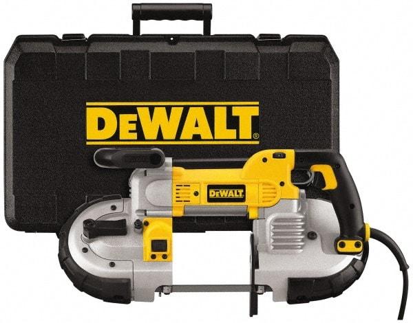 DeWALT - 120 Volt, Electric Handheld Bandsaw - 2.44 m Cord Length, 5 Inch (Round) and 5 x 4-3/4 Inch (Rectangular) Depth of Cut, 100 and 350 SFPM, 10 Amp - Caliber Tooling