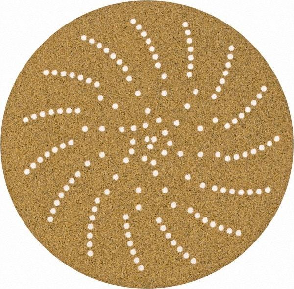 3M - 5" Diam, 100 Grit FEPA, Aluminum Oxide Adhesive PSA Disc - Medium Grade, Gold, Paper Backing, Flexible, Use with Random Orbital Sanders - Caliber Tooling