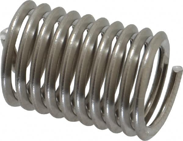 Heli-Coil - 3/8-16 UNC, 3/4" OAL, Free Running Helical Insert - 10 Free Coils, Tanged, Stainless Steel, 2D Insert Length - Caliber Tooling