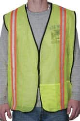 OccuNomix - Size XL High Visibility Yellow Mesh General Purpose Vest - 44 to 46" Chest, Hook & Loop Closure, 1 Pocket, Polyester - Caliber Tooling