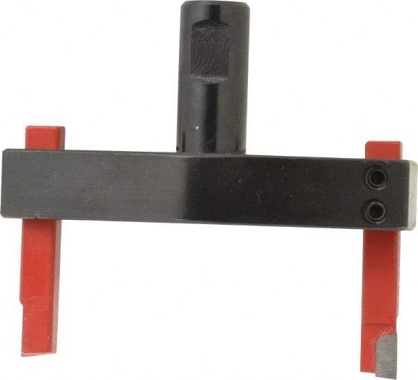 Flexbar - 4" Head, 3/4" Shank Diam, 2 Bits Per Cutter, 3/8" Tool Bit, Fly Cutter - Straight Shank, Bits Included - Caliber Tooling