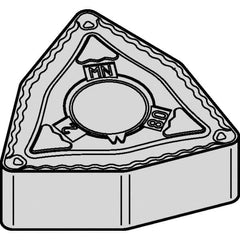 Kennametal - WNMG332 MN Grade KCP10B Carbide Turning Insert - TiOCN Finish, 80° Trigon, 3/8" Inscr Circle, 3/16" Thick, 1/32" Corner Radius - Caliber Tooling