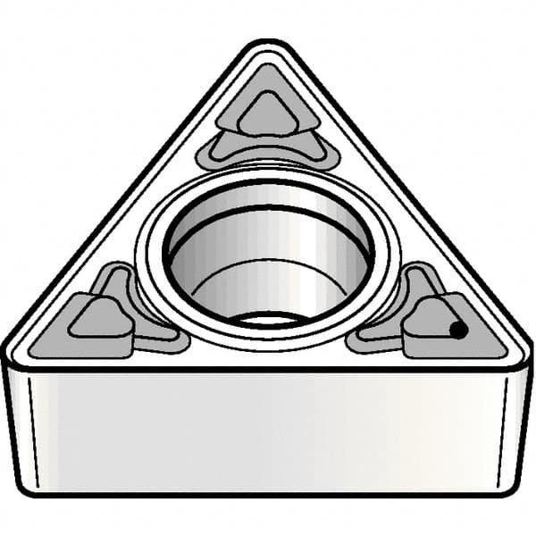 Kennametal - TCMT21.52 MF Grade KCP25B Carbide Turning Insert - TiOCN Finish, 60° Triangle, 1/4" Inscr Circle, 3/32" Thick, 1/32" Corner Radius - Caliber Tooling