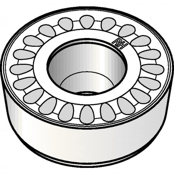 Kennametal - RCMT2006M0 RH Grade KCP25 Carbide Turning Insert - TiCN/Al2O3 Finish, Round, 20mm Inscr Circle, 1/4" Thick - Caliber Tooling