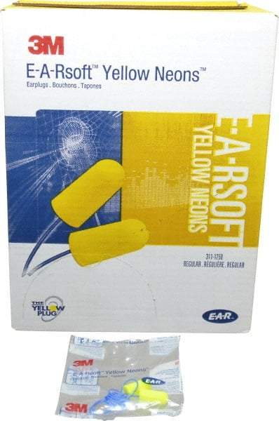 3M - Disposable, Corded, 33 dB Earplugs - Yellow, 200 Pairs - Caliber Tooling