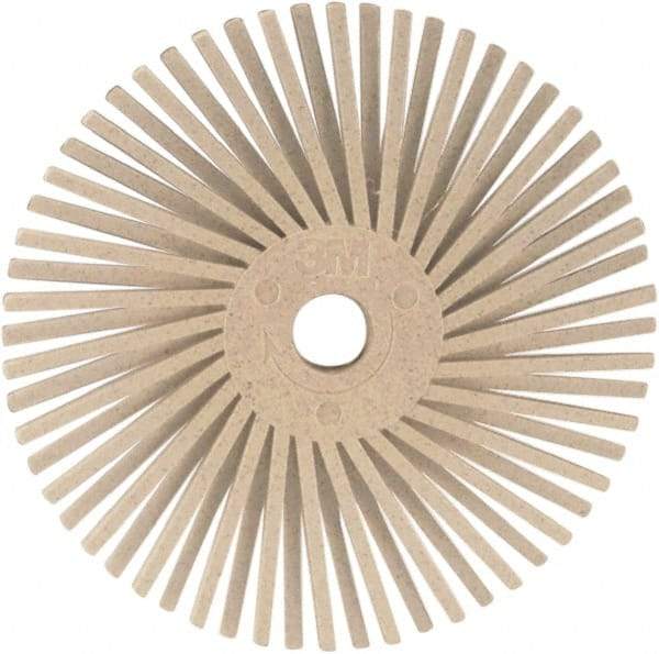 3M - 3" 120 Grit Ceramic Tapered Disc Brush - Fine Grade, Plain Hole Connector, 1" Trim Length, 0.37" Arbor Hole - Caliber Tooling