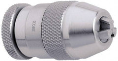 Accupro - 3/8-24, 1/64 to 1/4" Capacity, Threaded Mount Stainless Steel Drill Chuck - Keyless, 33.6mm Sleeve Diam, 62.3mm Open Length - Exact Industrial Supply