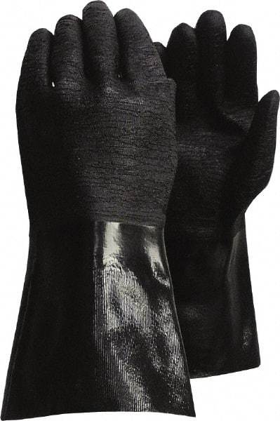 PIP - Size L (9), 14" Long, Supported, Neoprene Chemical Resistant Gloves - Textured Finish, Jersey Lined, Gauntlet Cuff, ANSI Cut Level 0, Puncture Level 1, Abrasion Level 3, Black - Caliber Tooling