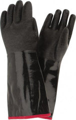 PIP - Size L (9), 18" Long, Supported, Neoprene Chemical Resistant Gloves - Textured Finish, Foam Lined, Gauntlet Cuff, ANSI Abrasion Level 3, ANSI Cut Level 0, ANSI Puncture Level 1, Black - Caliber Tooling