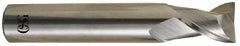 OSG - 3/8", 2 Flute, Single End, Solid Carbide, 0.02" Corner Radius End Mill - 2-1/2" OAL, 30° Helix, Right Hand Flute, 1/2" LOC, Right Hand Cut - Caliber Tooling