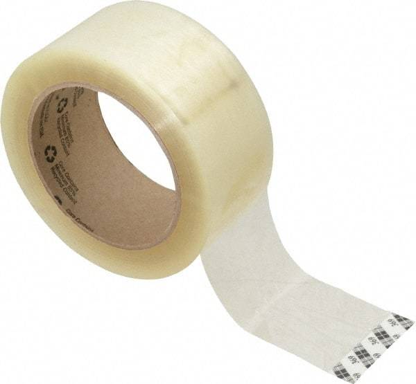 3M - 2" x 110 Yd Clear Rubber Adhesive Packaging Tape - Polypropylene Film Backing, 1.6 mil Thick, 38 Lb Tensile Strength, Series 369 - Caliber Tooling