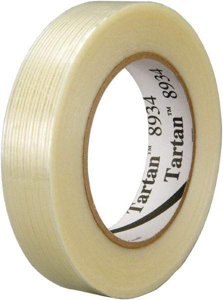 3M - 3/4" x 60 Yd Clear Rubber Adhesive Packaging Tape - Polypropylene Film Backing, 4 mil Thick, 100 Lb Tensile Strength, Series 8934 - Caliber Tooling