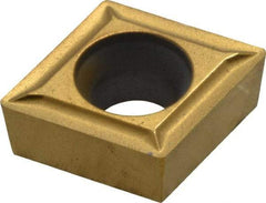 Kennametal - CCGT32.51 LF Grade KC730 Carbide Turning Insert - TiN Finish, 80° Diamond, 3/8" Inscr Circle, 5/32" Thick, 1/64" Corner Radius - Caliber Tooling