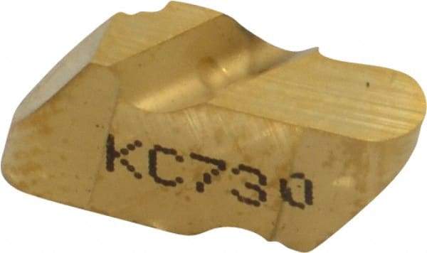 Kennametal - 2062NR Grade KC730, 3.18mm Cutting Width Carbide Grooving Insert - 2.79mm Max Depth of Cut, Left Hand, 1.59mm Corner Radius, TiN Finish - Caliber Tooling