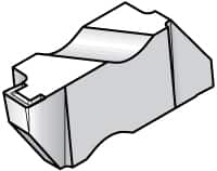 Kennametal - 3M325NG K Grade KC5025, 3.25mm Cutting Width Carbide Grooving Insert - 3.81mm Max Depth of Cut, Left Hand, 0.19mm Corner Radius, TiAlN Finish - Caliber Tooling