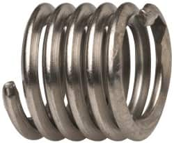 Heli-Coil - 1/4-20 UNC, 3/8" OAL, Free Running Helical Insert - 5-3/4 Free Coils, Tangless, 304 Stainless Steel, Bright Finish, 1-1/2D Insert Length - Caliber Tooling