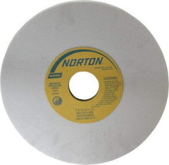 Norton - 7" Diam x 1-1/4" Hole x 1/4" Thick, L Hardness, 100 Grit Surface Grinding Wheel - Aluminum Oxide, Type 1, Fine Grade, 3,600 Max RPM, Vitrified Bond, No Recess - Caliber Tooling