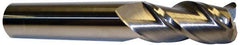 Accupro - 1", 3 Flute, Single End, Solid Carbide, 0.03" Corner Radius End Mill - 4" OAL, 40° Helix, Right Hand Flute, 1-3/4" LOC, Right Hand Cut - Caliber Tooling