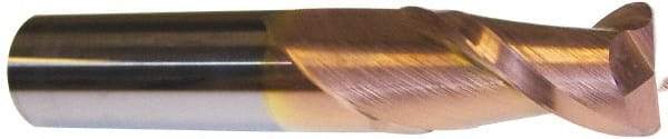 Accupro - 5/16", 2 Flute, Single End, Solid Carbide, 0.01" Corner Radius End Mill - 2-1/2" OAL, 40° Helix, Right Hand Flute, 3/4" LOC, Right Hand Cut - Caliber Tooling