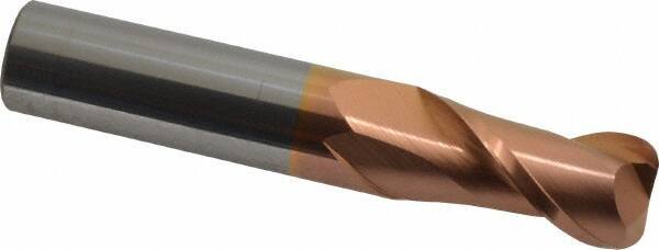 Accupro - 5/8", 2 Flute, Single End, Solid Carbide, 1/8" Corner Radius End Mill - 3-1/2" OAL, 40° Helix, Right Hand Flute, 1-1/4" LOC, Right Hand Cut - Caliber Tooling