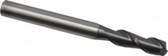 Accupro - 1/4", 2 Flute, Single End, Solid Carbide, 0.01" Corner Radius End Mill - 2-1/2" OAL, 40° Helix, Right Hand Flute, 3/4" LOC, Right Hand Cut - Caliber Tooling