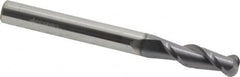 Accupro - 1/4", 2 Flute, Single End, Solid Carbide, 0.09" Corner Radius End Mill - 2-1/2" OAL, 40° Helix, Right Hand Flute, 3/4" LOC, Right Hand Cut - Caliber Tooling