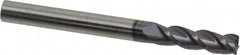 Accupro - 3/16", 3 Flute, Single End, Solid Carbide, 0.015" Corner Radius End Mill - 2" OAL, 40° Helix, Right Hand Flute, 5/8" LOC, Right Hand Cut - Caliber Tooling