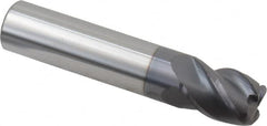 Accupro - 1/2", 4 Flute, Single End, Solid Carbide, 0.09" Corner Radius End Mill - 2-1/2" OAL, 40° Helix, Right Hand Flute, 5/8" LOC, Right Hand Cut - Caliber Tooling