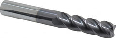 Accupro - 5/8", 4 Flute, Single End, Solid Carbide, 0.06" Corner Radius End Mill - 4-5/8" OAL, 40° Helix, Right Hand Flute, 2-1/8" LOC, Right Hand Cut - Caliber Tooling