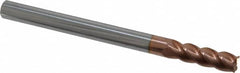 Accupro - 5/16", 4 Flute, Single End, Solid Carbide, 0.015" Corner Radius End Mill - 4" OAL, 40° Helix, Right Hand Flute, 1" LOC, Right Hand Cut - Caliber Tooling