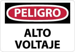 NMC - "Peligro - Alto Voltaje", 10" Long x 14" Wide, Aluminum Safety Sign - Rectangle, 0.04" Thick, Use for Workplace/Safety - Caliber Tooling