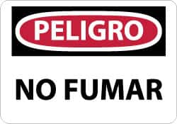 NMC - "Peligro - No Fumar", 10" Long x 14" Wide, Aluminum Safety Sign - Rectangle, 0.04" Thick, Use for Smoking Regulations - Caliber Tooling