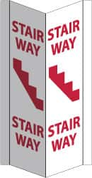 NMC - "Stairway", 16" Long x 8-3/4" Wide, Rigid Plastic Safety Sign - Rectangle, 0.125" Thick, Use for Accident Prevention - Caliber Tooling