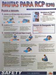 NMC - 18" Wide x 24" High Laminated Paper CPR Information Poster - Spanish - Caliber Tooling