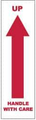 NMC - Up - Handle with Care Shipping Label - 7" High x 2" Wide - Caliber Tooling