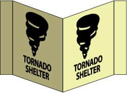 NMC - "Tornado Shelter - Tornado Shelter", 8" Long x 14-1/2" Wide, Rigid Plastic Safety Sign - Rectangle, 0.125" Thick, Use for Accident Prevention - Caliber Tooling