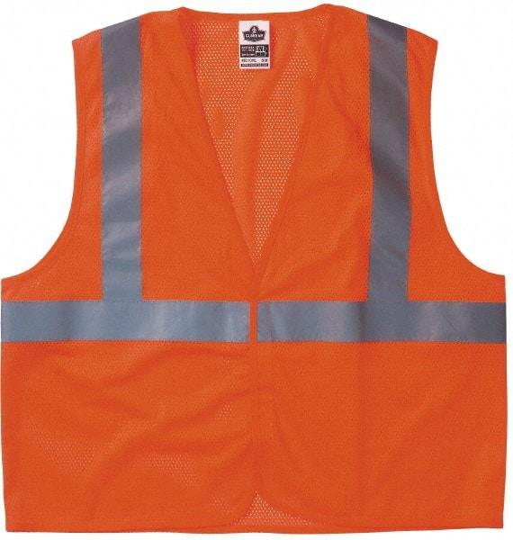 Ergodyne - Size S/M High Visibility Orange Mesh General Purpose Vest - 36 to 44" Chest, ANSI/ISEA 107, Hook & Loop Closure, 1 Pocket, Polyester - Caliber Tooling