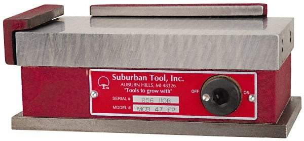 Suburban Tool - Standard Pole Rectangular Permanent Magnetic Block Chuck - 12-1/2" Long x 6" Wide x 2-5/8" High, Ceramic - Caliber Tooling